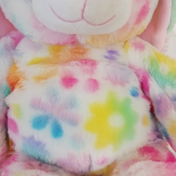 Build A Bear Bunny Rabbit Tie Dye 17 Plush Rainbow Pastel Flower Mismatched Eyes - Picture 3 of 8